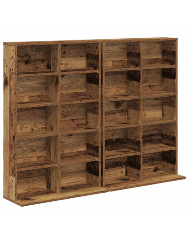 Mobile per CD 2 pz Legno antico 65 x 23,5 x 97,5 cm