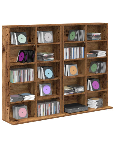 Mobile per CD 2 pz Legno antico 65 x 23,5 x 97,5 cm