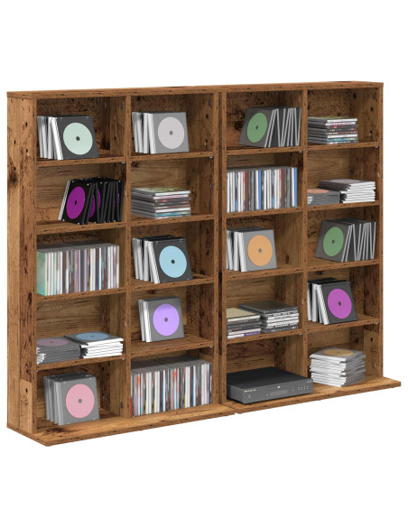 Mobile per CD 2 pz Legno antico 65 x 23,5 x 97,5 cm