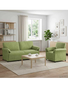 Set di divani 2 pz Verde chiaro Velluto