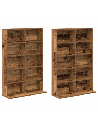 Mobile per CD 2 pz Legno antico 65 x 23,5 x 97,5 cm