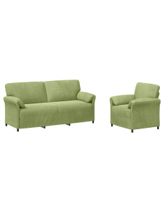 Set di divani 2 pz Verde chiaro Velluto 2