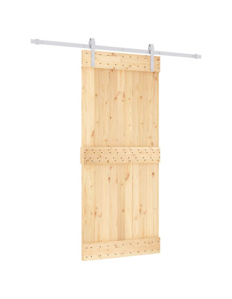 Porta scorrevole Naturale e Bianco 90 x 210 cm