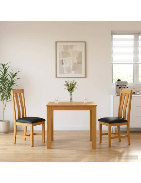 Set da pranzo 3 pz Nero Legno di Quercia Massello