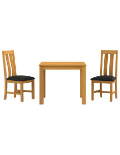 Set da pranzo 3 pz Nero Legno di Quercia Massello 2