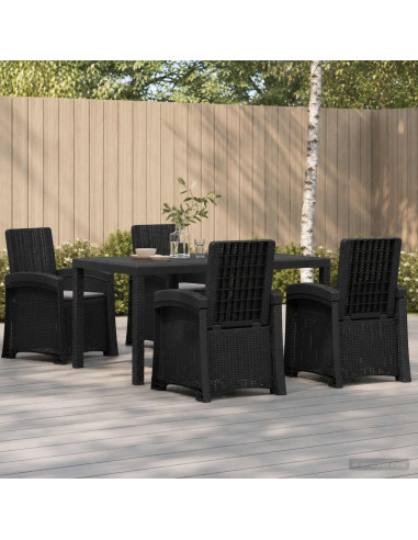Set da Pranzo per Giardino 5 pz Antracite PP