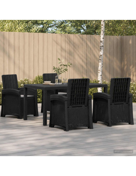Set da Pranzo per Giardino 5 pz Antracite PP