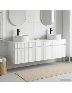 Set di Armadi da Bagno 3 pz Bianco Lucido 49 x 44,5 x 65 cm