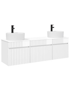 Set di Armadi da Bagno 3 pz Bianco Lucido 49 x 44,5 x 65 cm 2