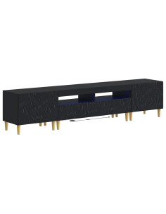Mobile TV LED a 5 pezzi Nero Legno ingegnerizzato
