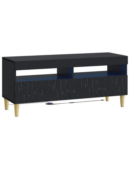 Mobile TV LED a 5 pezzi Nero Legno ingegnerizzato