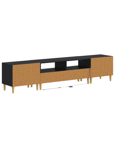 Mobile TV LED a 5 pezzi Nero Legno ingegnerizzato