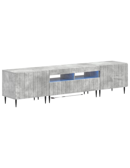 Mobile TV LED a 5 pezzi Grigio Cemento Legno ingegnerizzato