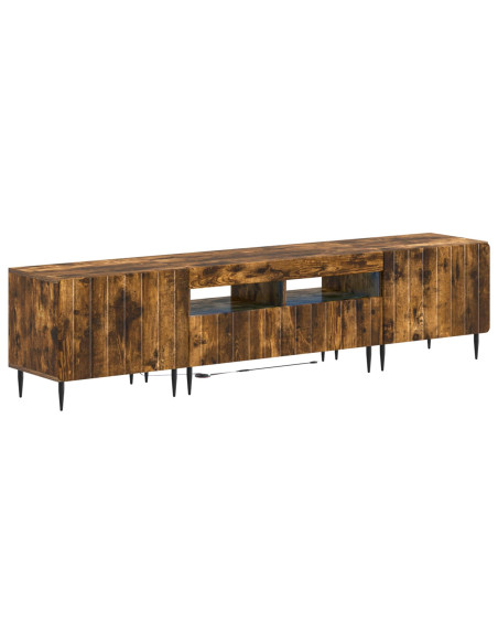 Mobile TV LED a 5 pezzi Rovere Fumo Legno ingegnerizzato