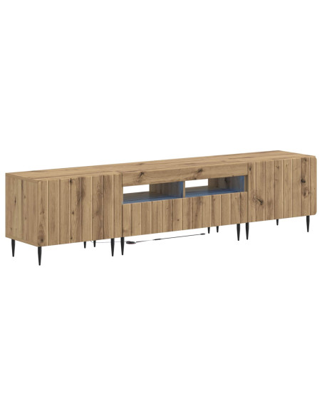 Mobile TV LED a 5 pezzi Rovere Artigianale Legno ingegnerizzato