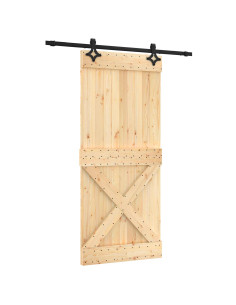 Porta scorrevole Naturale e Nero 90 x 210 cm 2