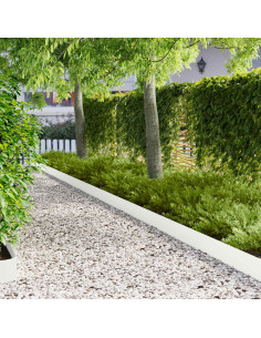 Bordura per Prato 30 pz 100 x 12 cm Acciaio Bianco