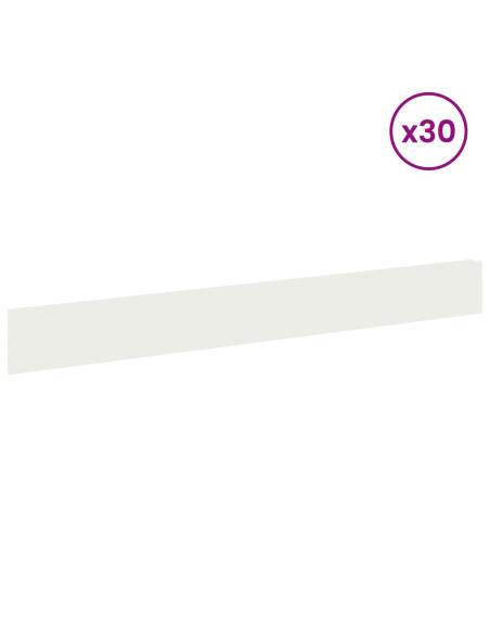 Bordura per Prato 30 pz 100 x 12 cm Acciaio Bianco