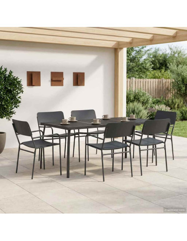 Set da pranzo 7 pz Antracite Acciaio