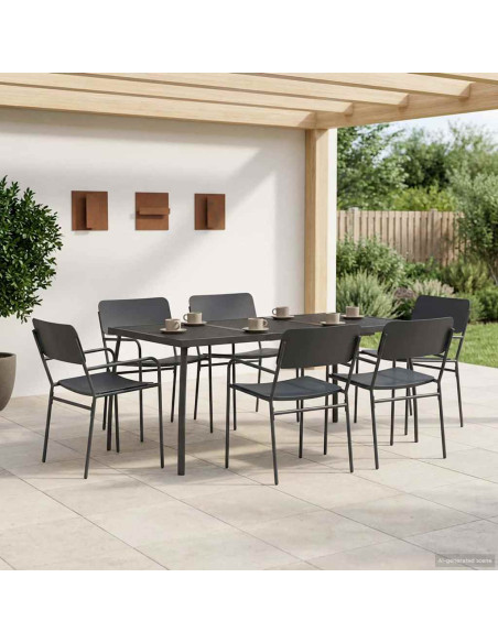 Set da pranzo 7 pz Antracite Acciaio