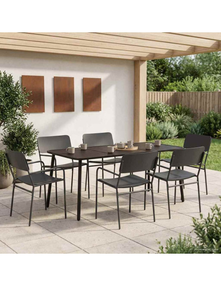 Set da pranzo 7 pz Antracite Acciaio