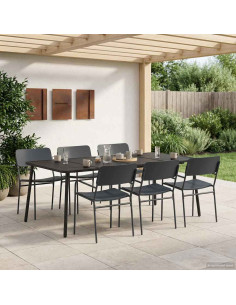 Set da pranzo 7 pz Antracite Acciaio