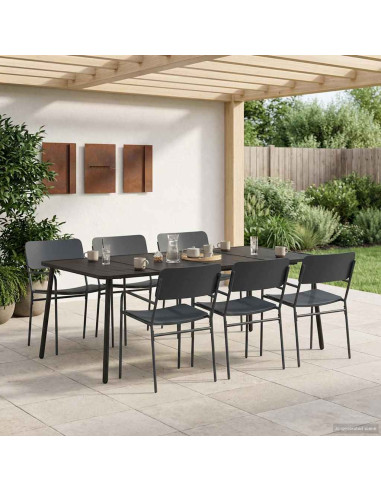 Set da pranzo 7 pz Antracite Acciaio