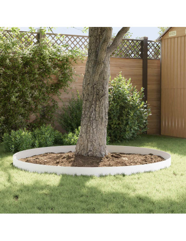 Bordura per Prato 30 pz 100 x 12 cm Acciaio Bianco
