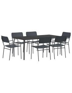 Set da pranzo 7 pz Antracite Acciaio 2