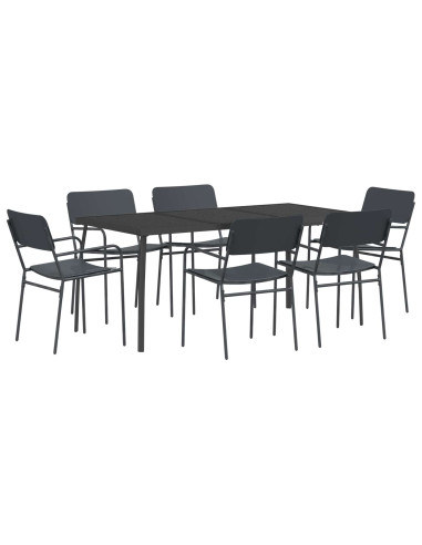 Set da pranzo 7 pz Antracite Acciaio