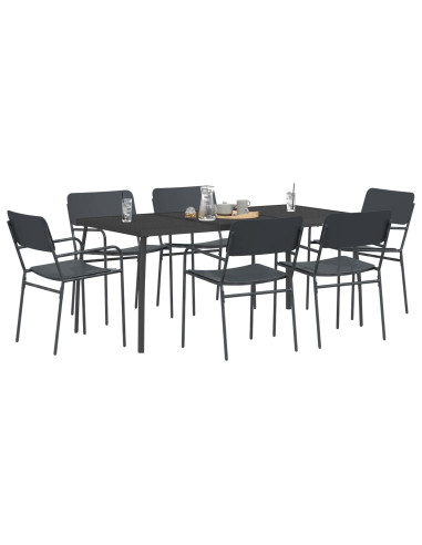 Set da pranzo 7 pz Antracite Acciaio