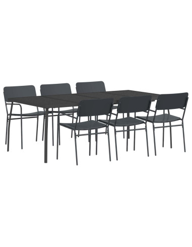 Set da pranzo 7 pz Antracite Acciaio
