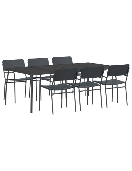 Set da pranzo 7 pz Antracite Acciaio