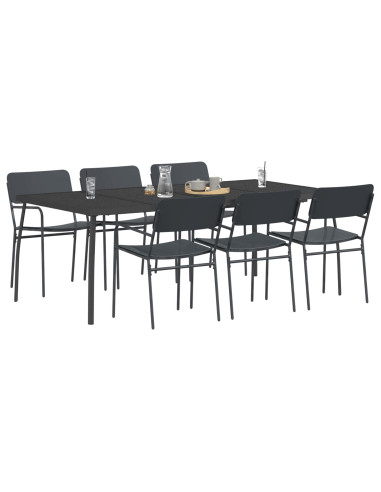 Set da pranzo 7 pz Antracite Acciaio