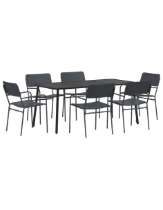 Set da pranzo 7 pz Antracite Acciaio 2