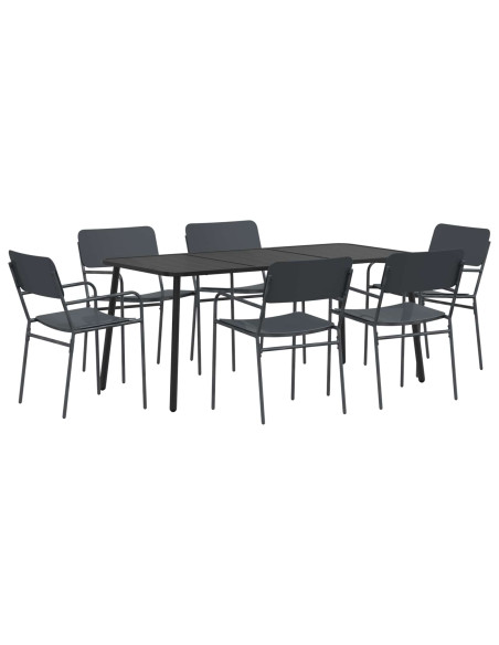 Set da pranzo 7 pz Antracite Acciaio