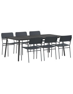 Set da pranzo 7 pz Antracite Acciaio 2