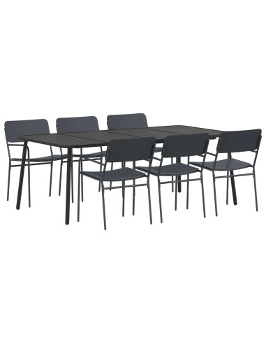 Set da pranzo 7 pz Antracite Acciaio