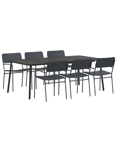 Set da pranzo 7 pz Antracite Acciaio