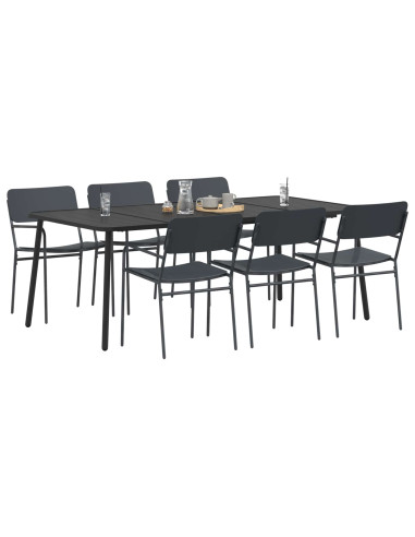 Set da pranzo 7 pz Antracite Acciaio