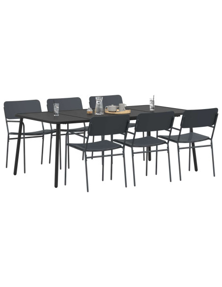 Set da pranzo 7 pz Antracite Acciaio