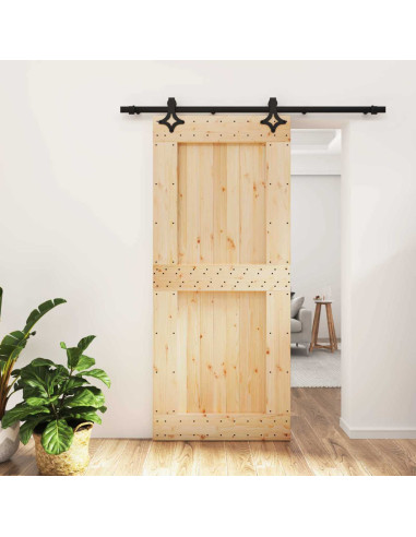 Porta scorrevole Naturale e Nero