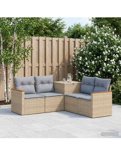 Set di divani 5 pz Beige e Grigio Chiaro