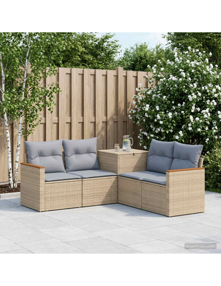 Set di divani 5 pz Beige e Grigio Chiaro