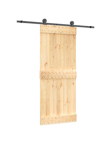 Porta scorrevole Naturale e Nero 85 x 210 cm