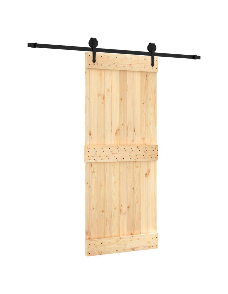 Porta scorrevole Naturale e Nero 85 x 210 cm