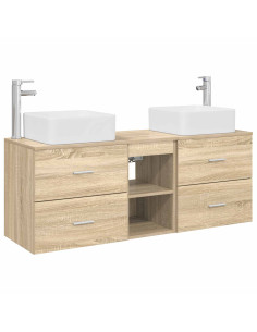 Set di Armadi da Bagno 3 pz Rovere Sonoma 49,5 x 41 x 63 cm 2
