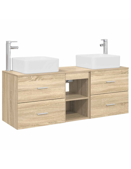 Set di Armadi da Bagno 3 pz Rovere Sonoma 49,5 x 41 x 63 cm