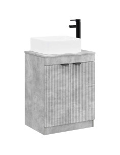 Set di mobili per il bagno Grigio Cemento Legno ingegnerizzato 2
