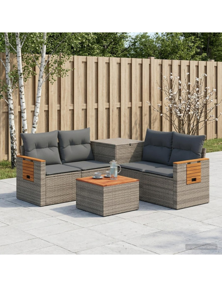 Set di divani 6 pz Grigio e Grigio Scuro